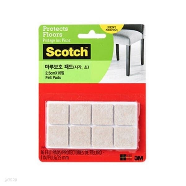 3M 마루 보호패드 SP844 2.5X2.5 16개입 의자커버