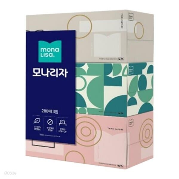 반품불가 모나리자 라이브스마트 각티슈 280매 3곽1팩