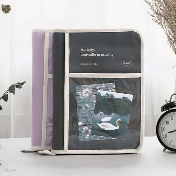 아이코닉 코트니 북파우치 차콜 210X290X20mm