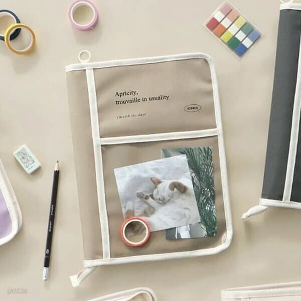 아이코닉 코트니 북파우치 베이지 210X290X20mm