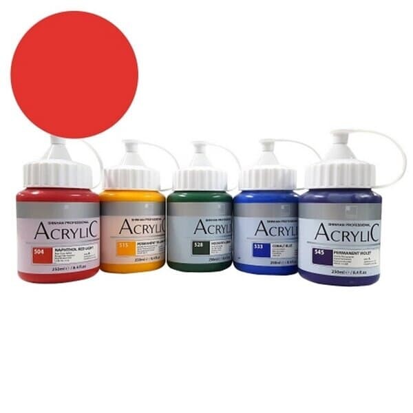 신한 아크릴물감 250ml NO.505 버밀리온휴