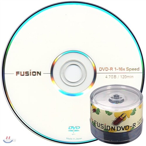 [전국무료배송]퓨전 16배속 4.7GB 데이터용 DVD-R 50케이크 50장