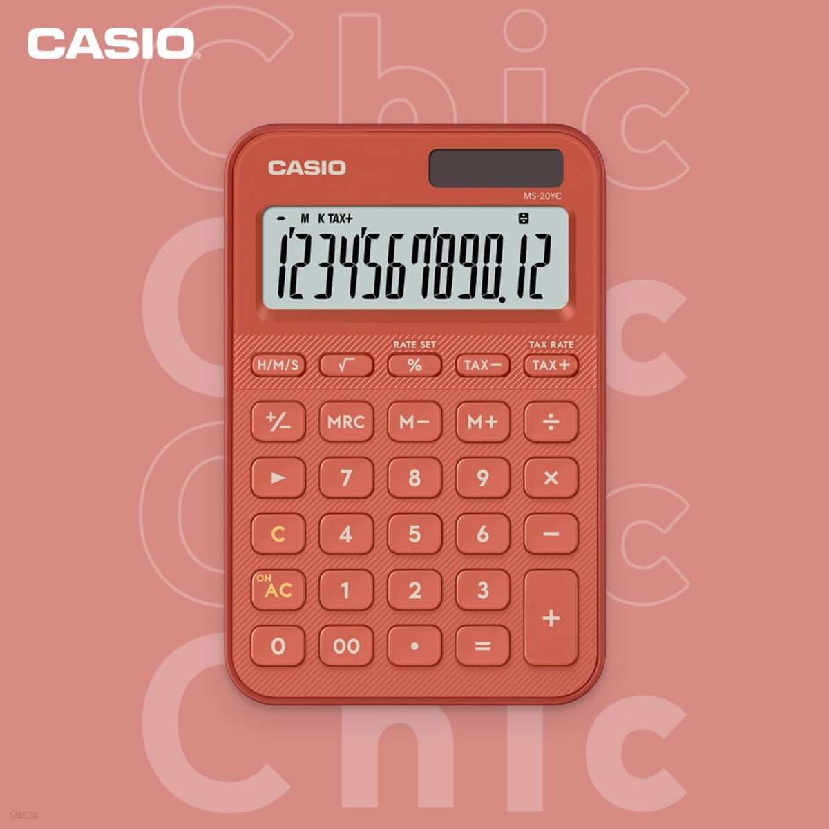 카시오 계산기 MS-20YC 브릭레드