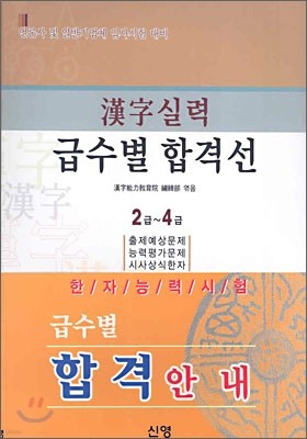 한자실력 급수별 합격선 2급~4급