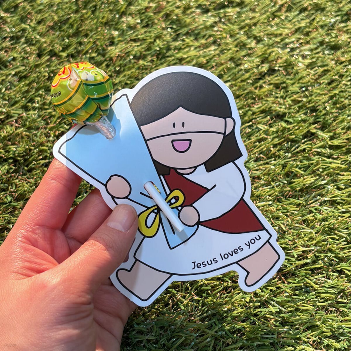 더워드 통통예수님 사탕 전도지 20개_꽃다발