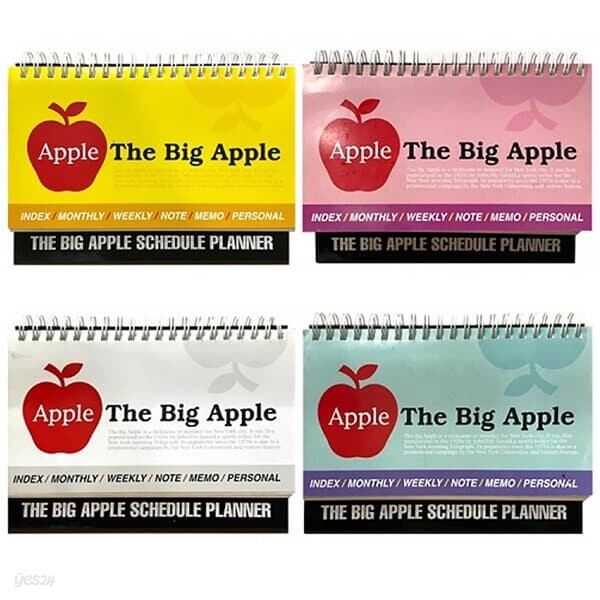 The Big Apple 가로형 먼슬리 탁상 스케줄러 스탠딩 위클리 플래너 만년 캘린더 달력