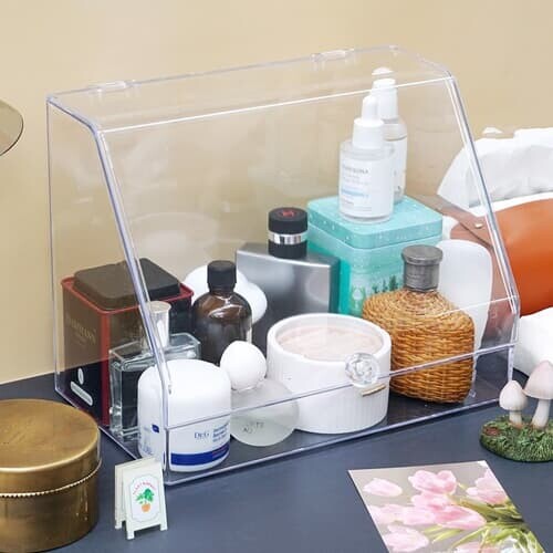 YES24발송 GIFT상품 먼지차단 뚜껑있는 화장품 보관 아크릴 커버 정리함
