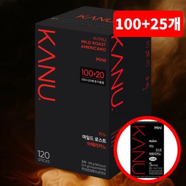 맥심 카누 미니 마일드 로스트 블랙커피 120T +카누 5T 추가증정