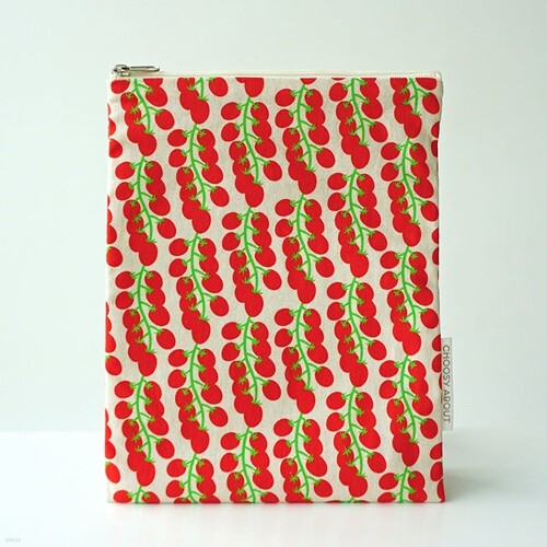 [츄지어바웃] 패턴파우치 사각파우치 방울토마토