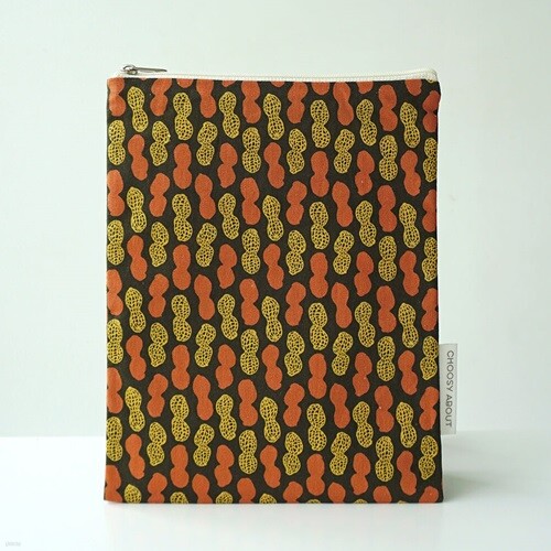 [츄지어바웃] 패턴파우치 사각파우치 땅콩