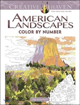 Creative Haven American Landscapes Color by Number Coloring Book