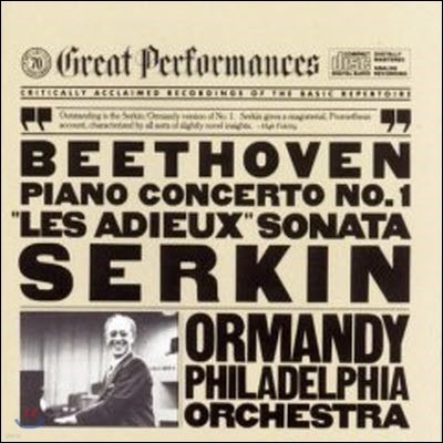 [중고] Rudolf Serkin, Eugene Ormandy / Beethoven : Piano Concerto No.1 Op.15, Piano Sonata Op.81a 'Les Adieux' (수입/myk37807)