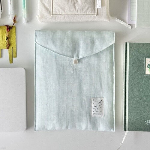 [끄드쇼][한정수량] 여울결 모시 민트 북파우치 · 책파우치( B6 )