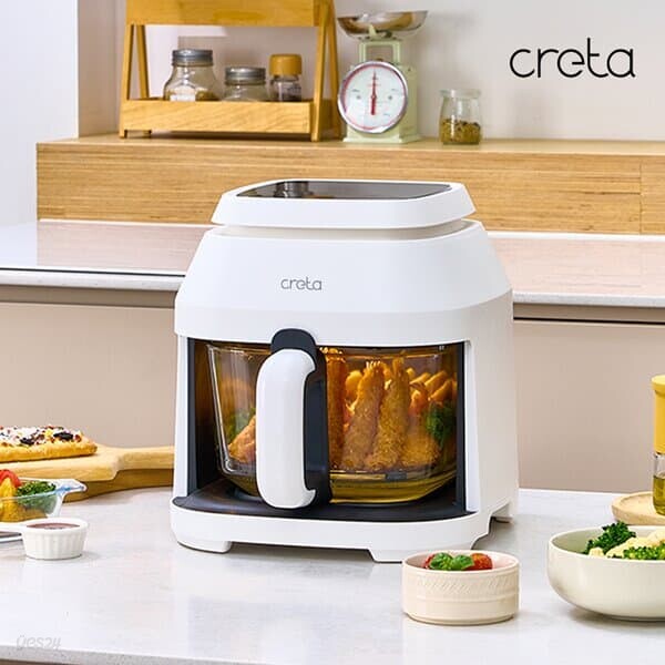 [CRETA] 크레타 5L 대용량 글래스 에어프라이어 CRAF-5000W