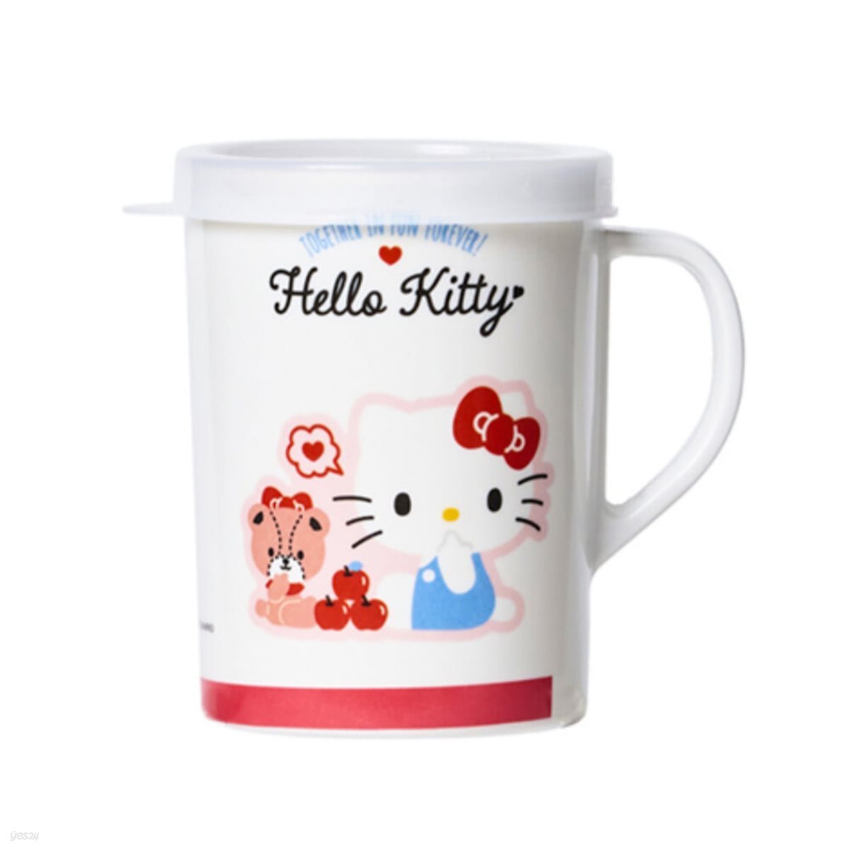 산리오 헬로키티 길쭉컵 260ml/멜라민 플라스틱 가벼운 뚜껑 물컵