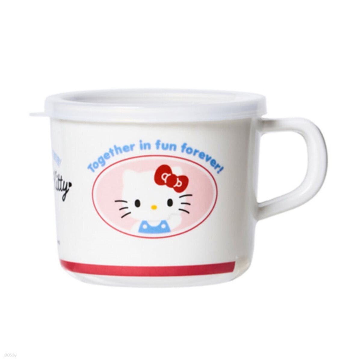 산리오 헬로키티 납작컵 200ml/멜라민 플라스틱 가벼운 뚜껑 물컵