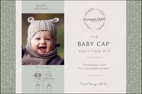 The Baby Cap Knitting Kit: Norwegian Knits from Klompelompe, 100% Wool, Bamboo Needles, Accessory Bag, Step-By-Step Booklet, and Bonus Videos; Cozy We