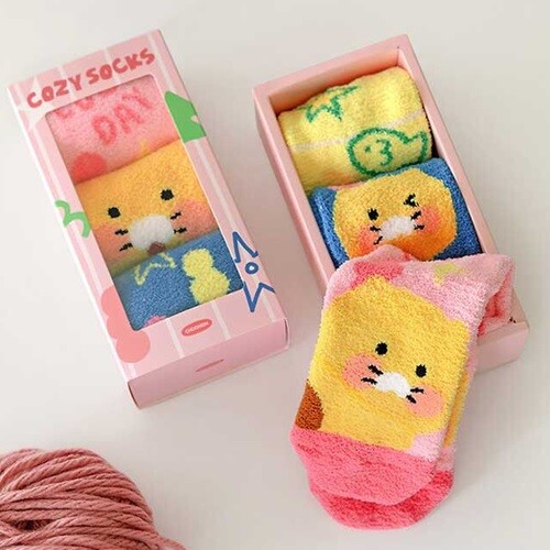 카카오프렌즈 코지 극세사 수면양말 3P세트