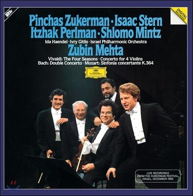 Isaac Stern, Pinchas Zukerman, Shlomo Mintz, Itzhak Perlman, Israel Philharmonic Orchestra, Zubin Mehta — Isaac Stern 비발디: 사계 / 바흐: 두 대의 바이올린을 위한 협주곡 외 (Vivaldi: The Four Seasons) 앨범 커버