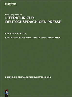Personenregister ( Verfasser Und Biographien)