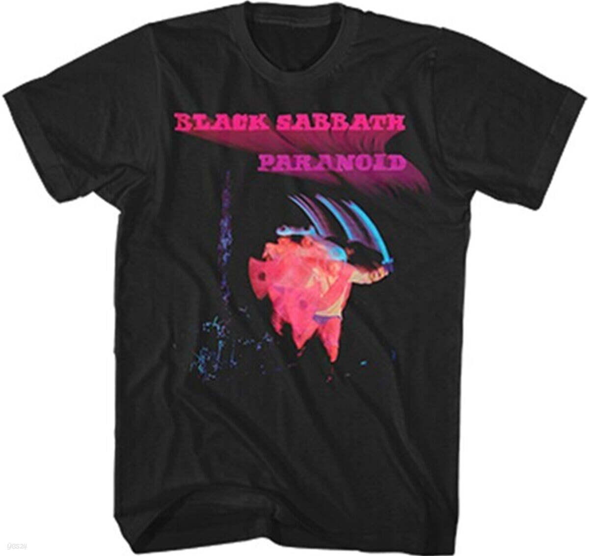 Black Sabbath (블랙 사바스) - Paranoid Album Cover : Black Large T-SHIRT (블랙 라지 티셔츠)