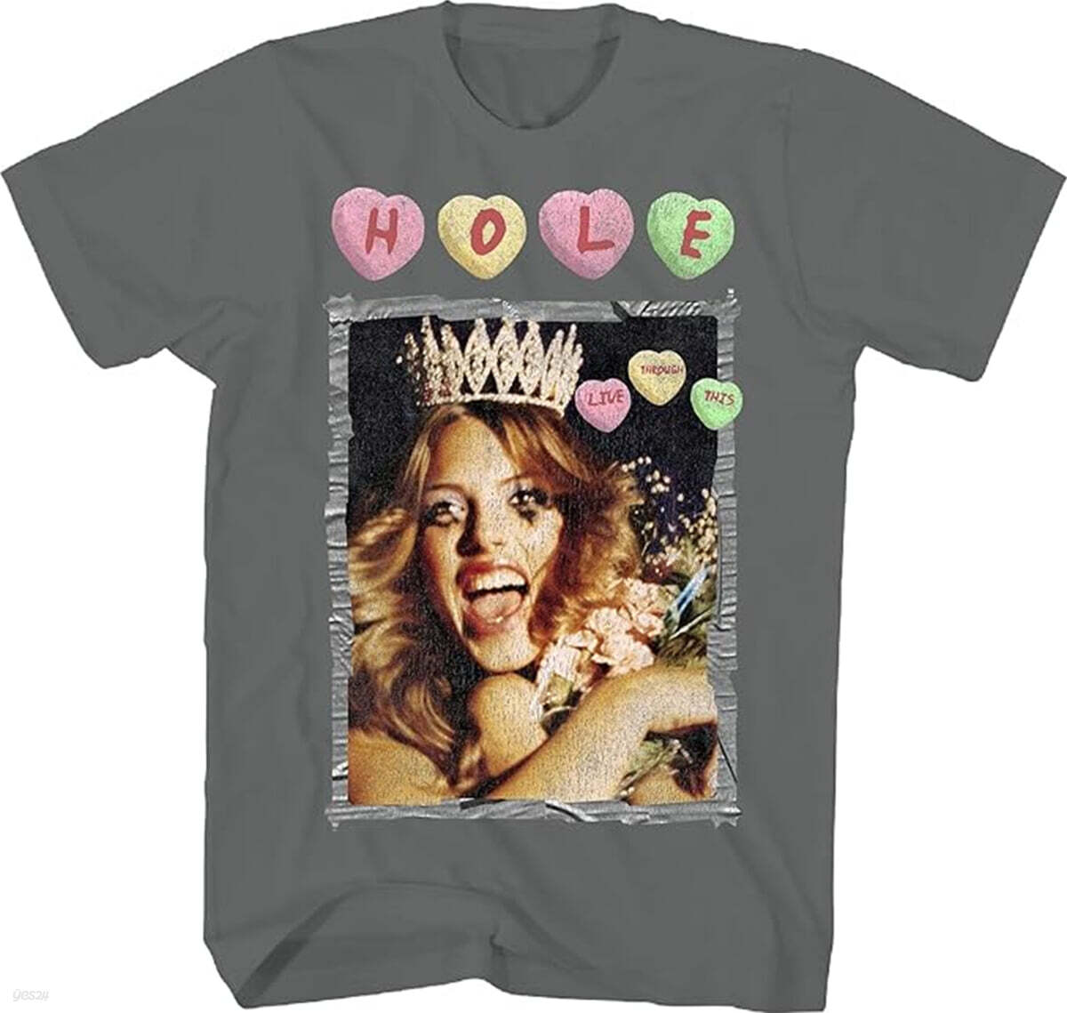 Hole (홀) - Live Through This T-Shirt : Medium Charcoal (챠콜 미디엄 티셔츠)