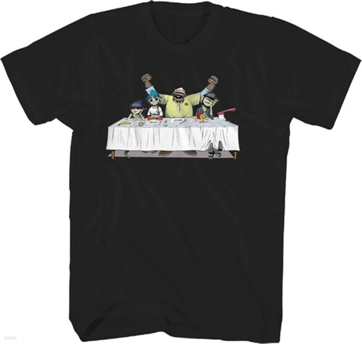 Gorillaz (고릴라즈) - Dinner Table T-Shirt : XL Black (블랙 엑스라지 티셔츠)