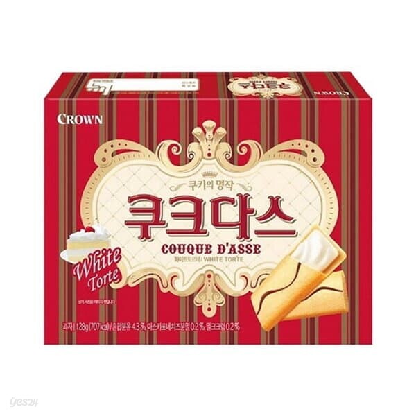 크라운 쿠크다스 화이트 128g 탕비실 가성비 간식