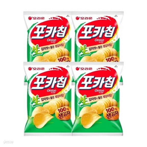 오리온 포카칩 어니언 38g 4번들 탕비실 가성비