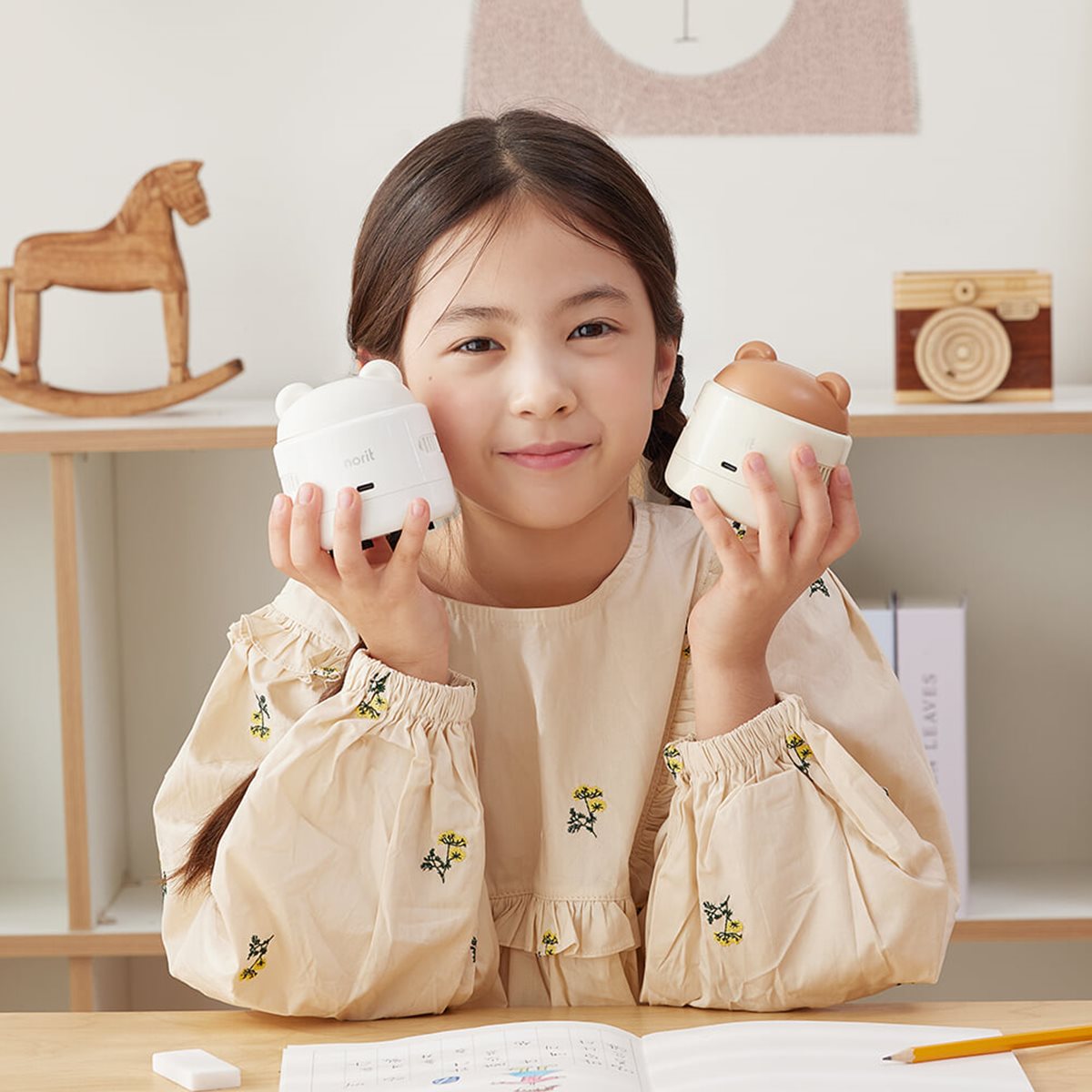 노르잇 지우개 청소기 가루 똥 청소(베이지)
