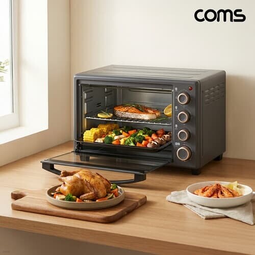 뒤집을 필요없는 오븐형 에어프라이어 2단 상하 열풍 더블히팅 360도 입체요리 30L