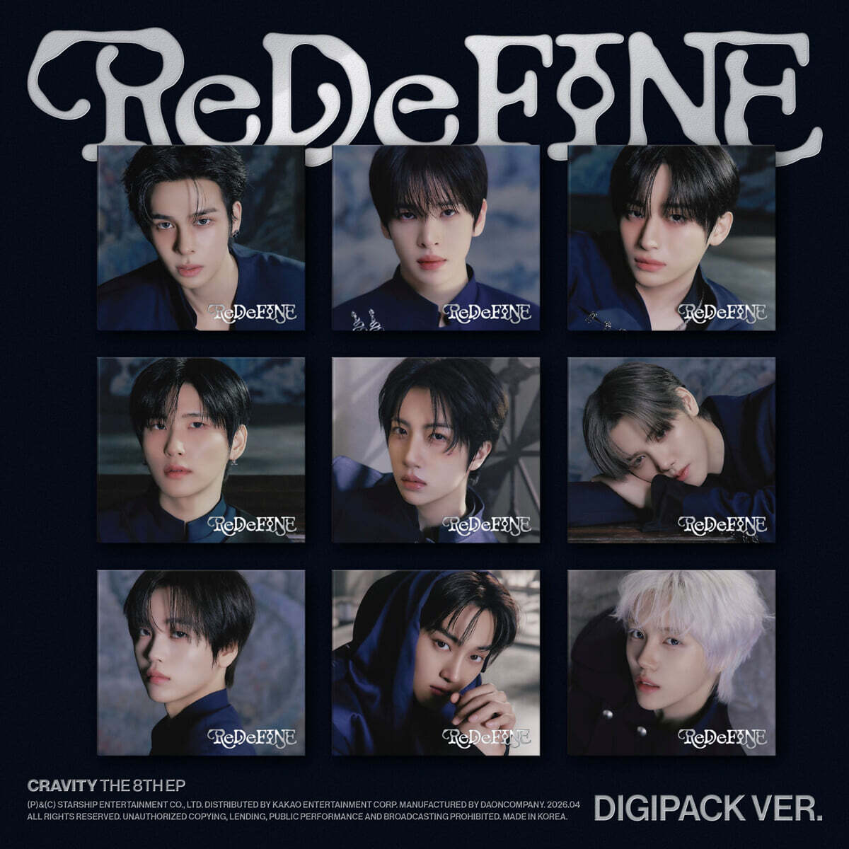 CRAVITY (크래비티) - 미니앨범 8집 : ReDeFINE [DIGIPACK VER.][9종 SET]