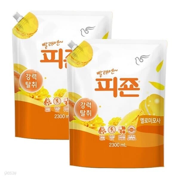 피죤 옐로미모사 2.1L 2개입 탕비실 유연제 비품