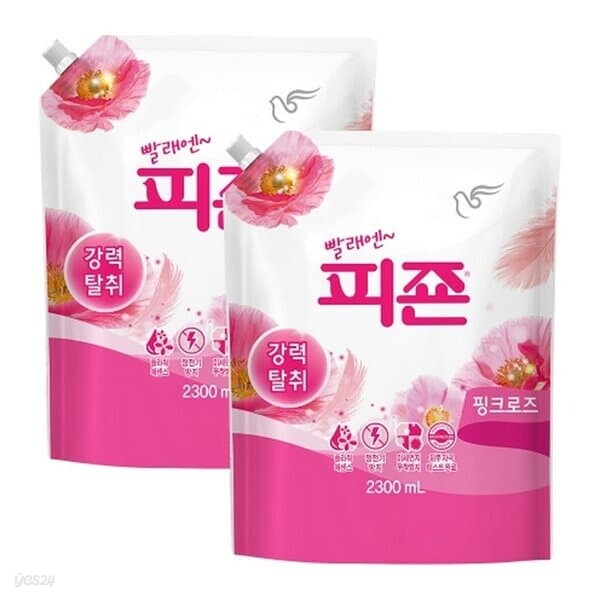 피죤 핑크로즈 2.1L 2개입 탕비실 유연제 비품