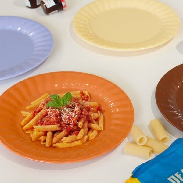 [마호]파스텔 멜라민 디너 웨이브 접시(225파이) x 4pcs