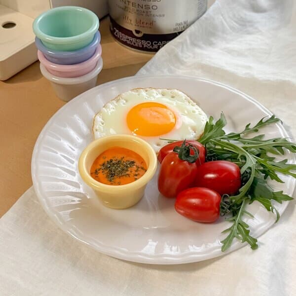 [마호]파스텔 멜라민 디너 웨이브 접시(225파이) x 3pcs