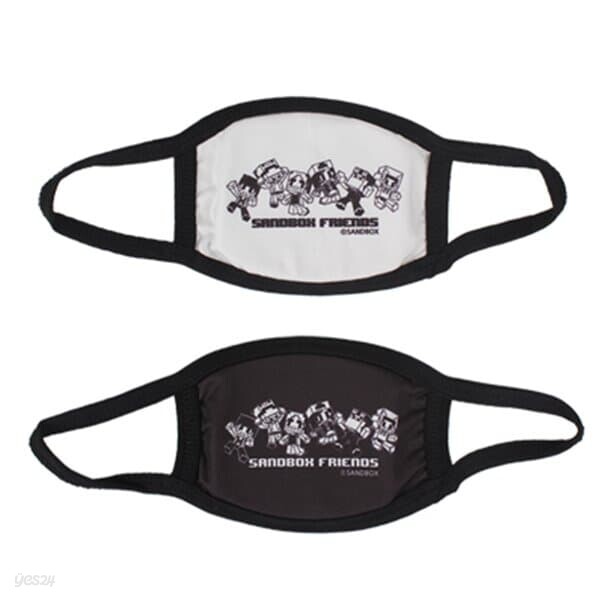 [샌드박스] 도티 잠뜰 아동 마스크 (화이트 & 블랙 세트)