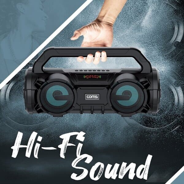 스테레오 Hi-Fi 포터블 마이크 앰프 블루투스 스피커 노래방 앰프 최대출력 20W FM라디오 AUX USB 메모리 TF카드 재생지원
