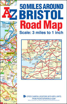 50 Miles around Bristol A-Z Road Map