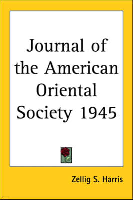 Journal of the American Oriental Society 1945