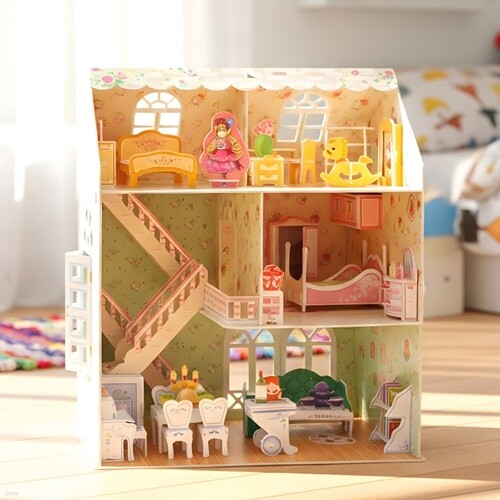 [Miplex] DIY 3D 입체 조립 모델 키트 : 여아용 인형의 집
