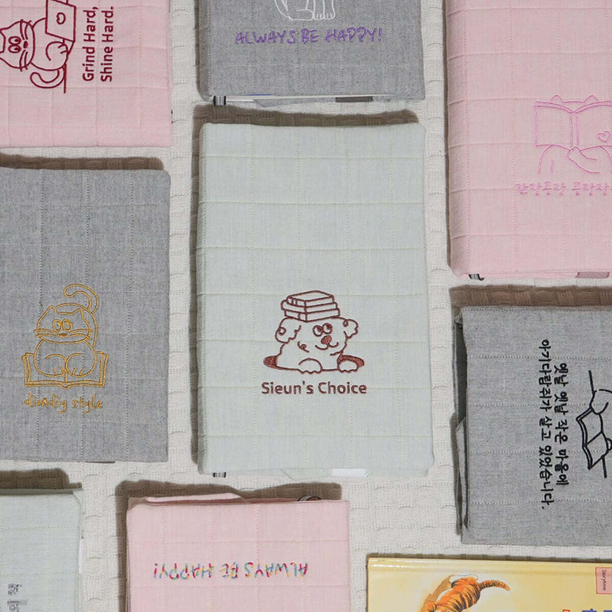 [그래잡화점][딤디]파스텔 자수 북커버 (L)_핑크