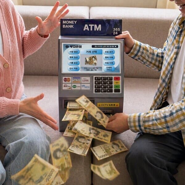 반전 ATM 용돈 박스 돈벼락 이벤트 [머니뱅크 돈 현금 상자 만들기 부모님 어버이날 생일 생신 칠순 환갑 와이프 남편 선물]
