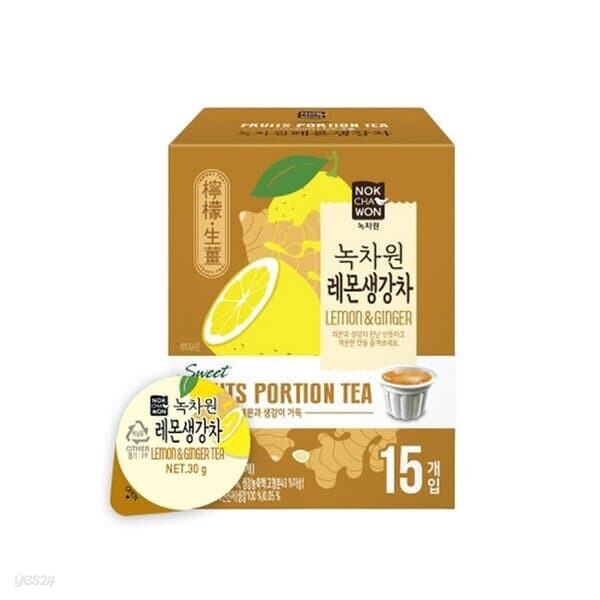 녹차원 레몬생강 포션 15입 생강차
