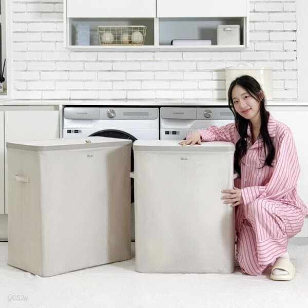 올지 분리수납 빨래바구니 세탁바구니 대형 빨래통 이동식 냄새차단 분리형 2단 3단