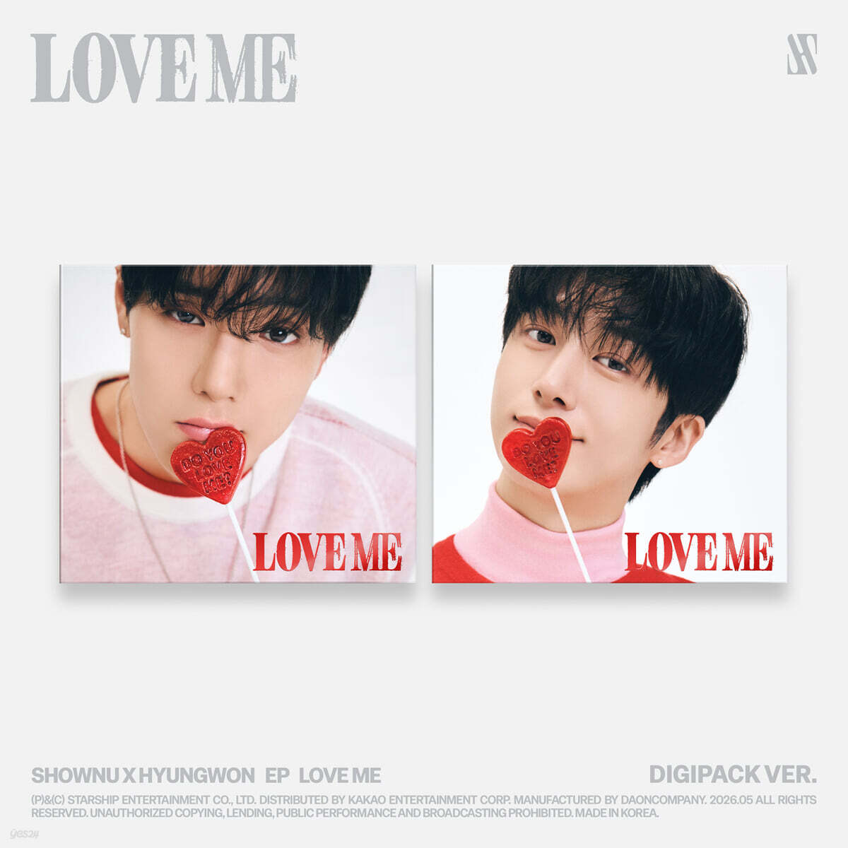 셔누X형원 (몬스타엑스) - EP : LOVE ME [DIGIPACK VER.][2종 중 1종 랜덤발송]