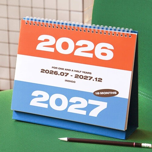 (26-27) 기본 18개월 탁상 달력 (26년 7월~27년 12월)