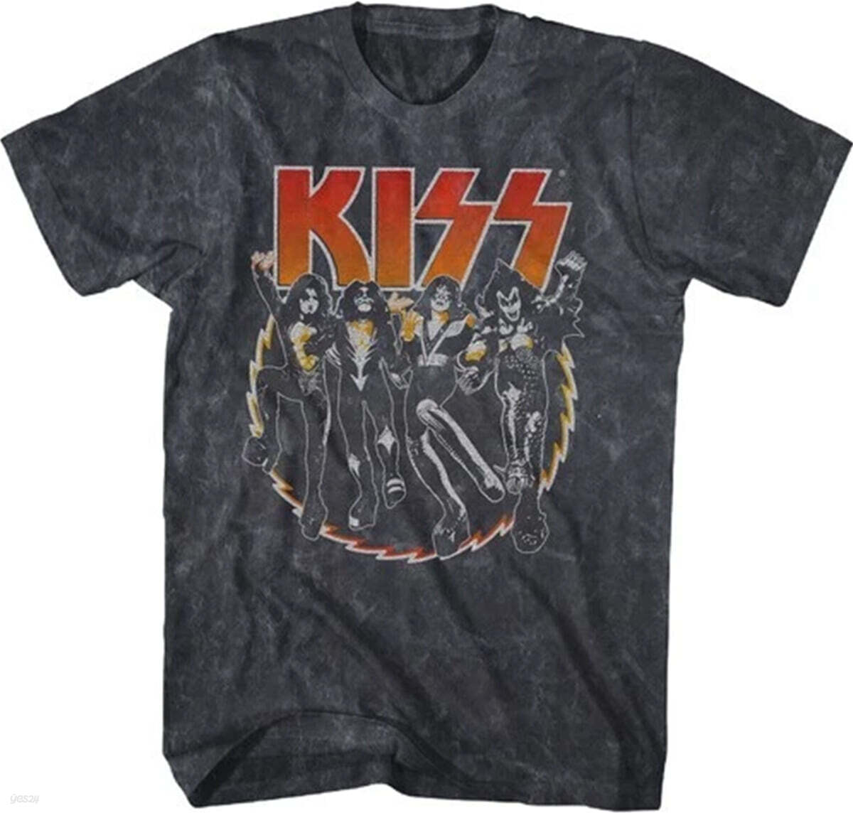 Kiss (키스) - Buzz T-Shirt - Medium Black Mineral Wash