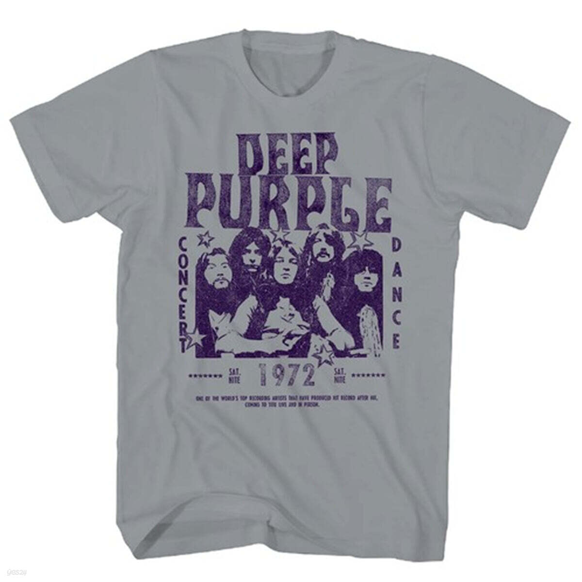 Deep Purple (딥 퍼플) - Concert Dance 1972 T-Shirt - 2XL Gray