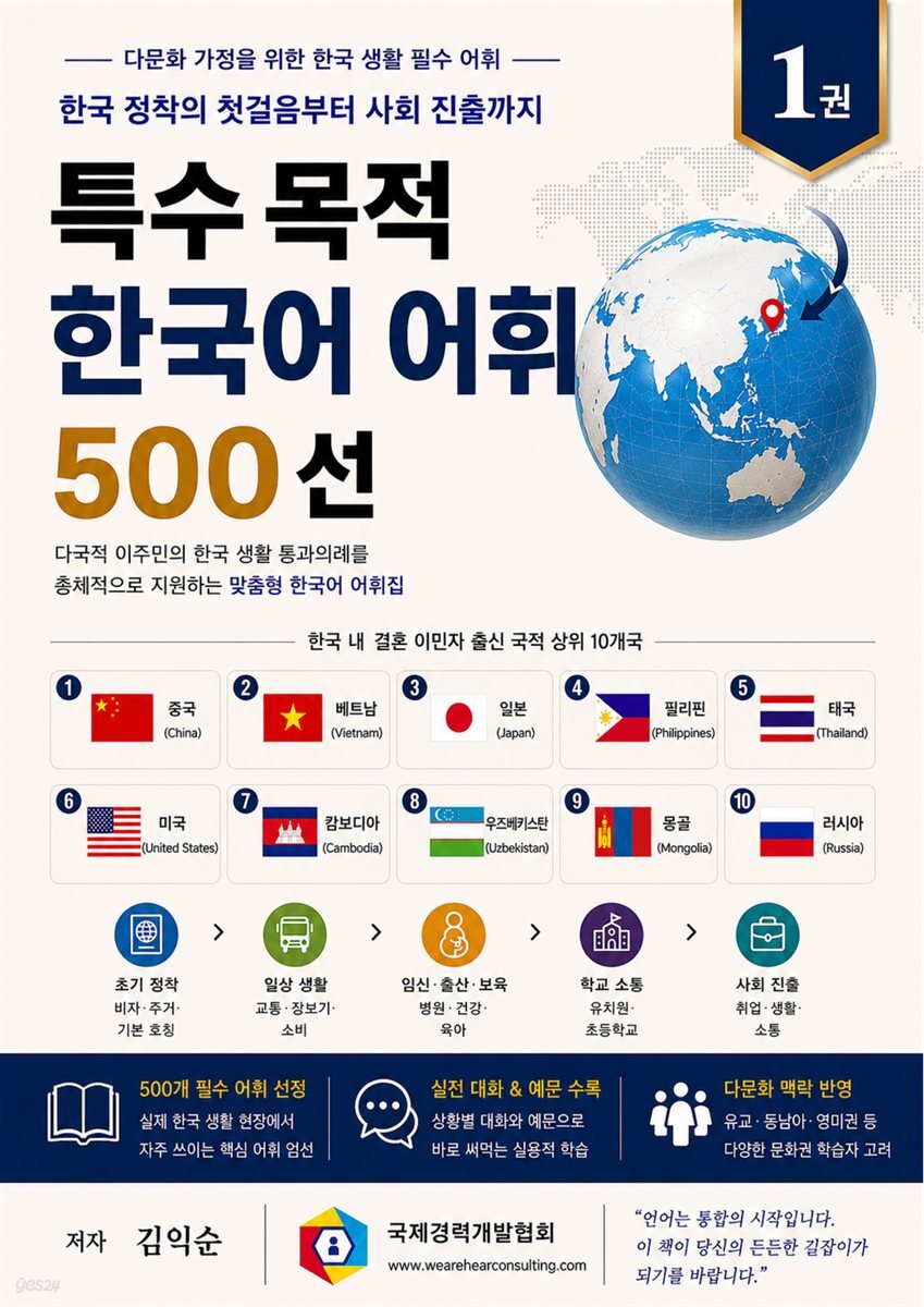 다문화 가정을 위한 특수 목적 한국어 어휘 500선 1권